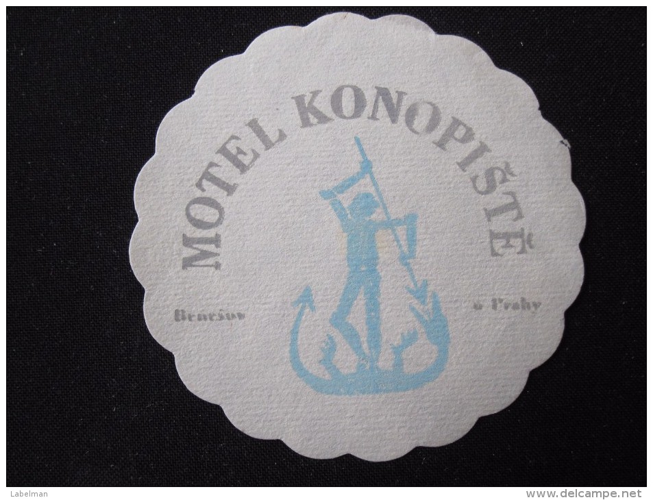 HOTEL MOTEL INN KONOPISTE PRAGA PRAHA PRAGUE CSSR CZECH CHEKOSLOVAKIA LUGGAGE LABEL ETIQUETTE AUFKLEBER DECAL STICKER - Hotel Labels