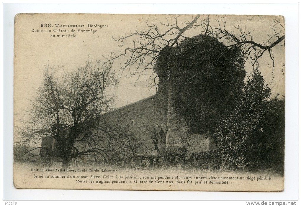 Terrasson Ruines Du Château De Montmège - Autres & Non Classés