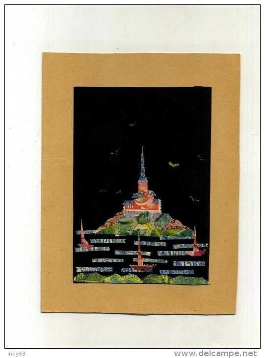 - MONT SAINT MICHEL . DESSIN A BASE DE TIMBRES POSTE DECOUPES . - Other & Unclassified