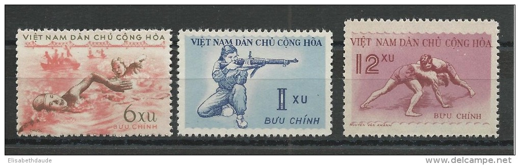 VIET NAM Du NORD - YVERT N°172/174 NEUFS - SPORTS - NATATION - TIR - LUTTE - Vietnam