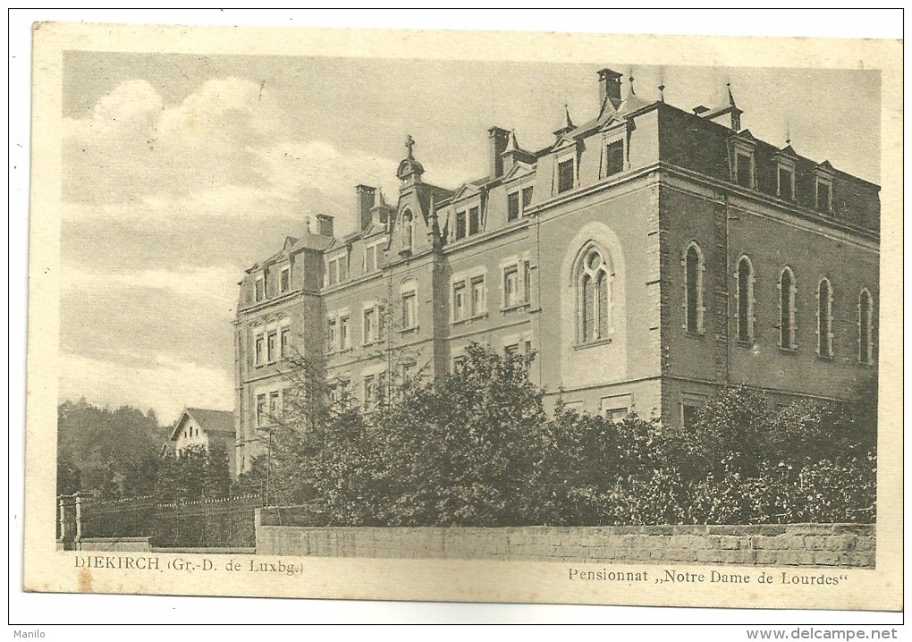 Luxembourg - DIEKIRCH   Pensionnat Notre Dame De Lourdes    1925 à Destination De CHAUDENEY - Diekirch