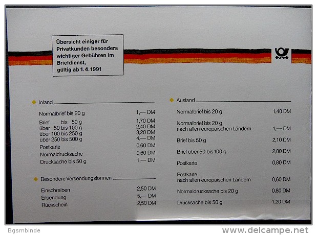 Jahresgabe 1991 ** Deutsche Bundespost Postdienst - Storia Postale