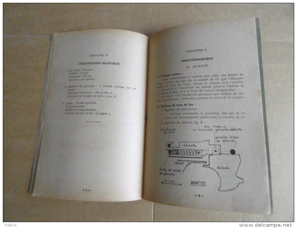 Notice Sur Le Pistolet Mitrailleur MAT 49 Edition 1950 - Armes Neutralisées