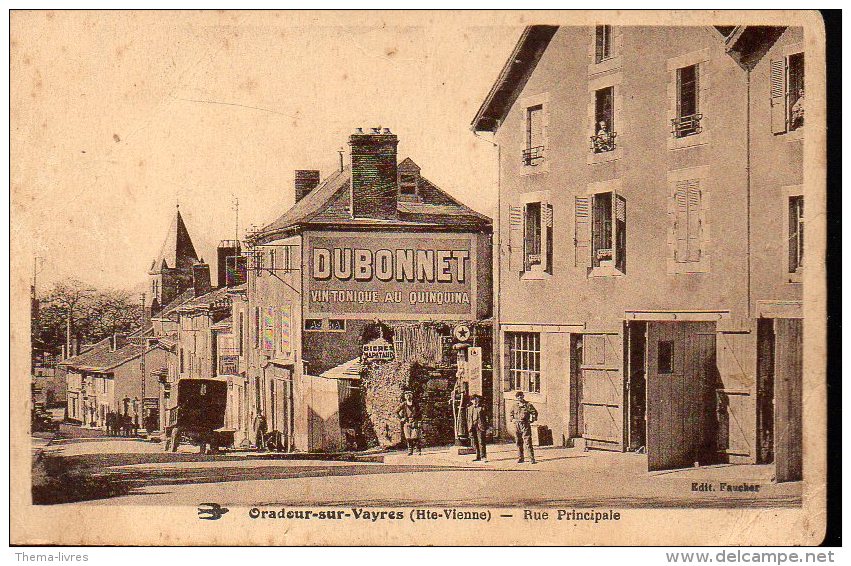 ORADOUR SUR VAYRES ( 87 Haute Vienne) Rue Principale Avec Pub DUBONNET (PPP29133) - Oradour Sur Vayres