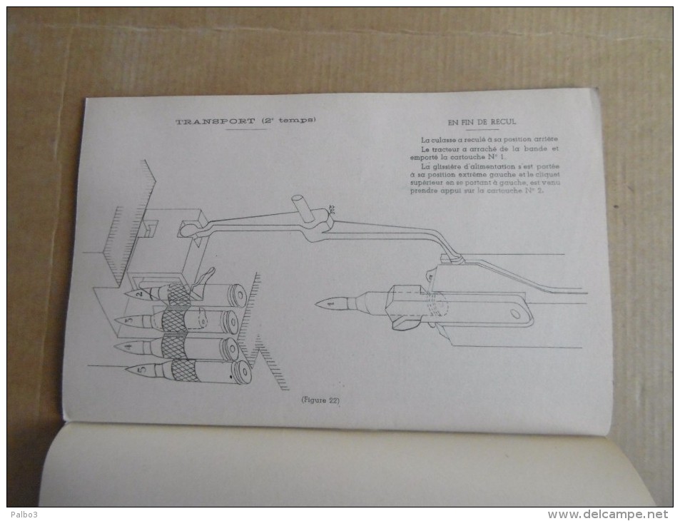 Notice Provisoire Manuel Mitrailleuse BROWNING De 7,62 Daté 1955 - Decotatieve Wapens