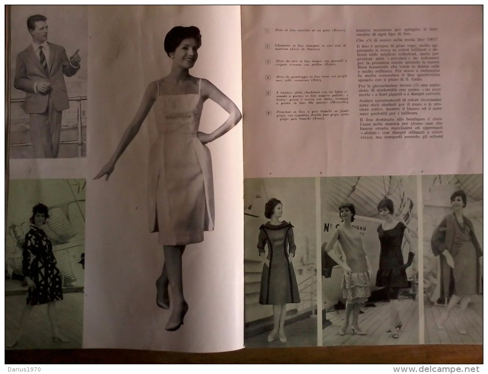 Rivista  Quadrimestrale Della Commissione Del Lino - 1961 -con Inserto Monogrammi - Moda. - Non-classés