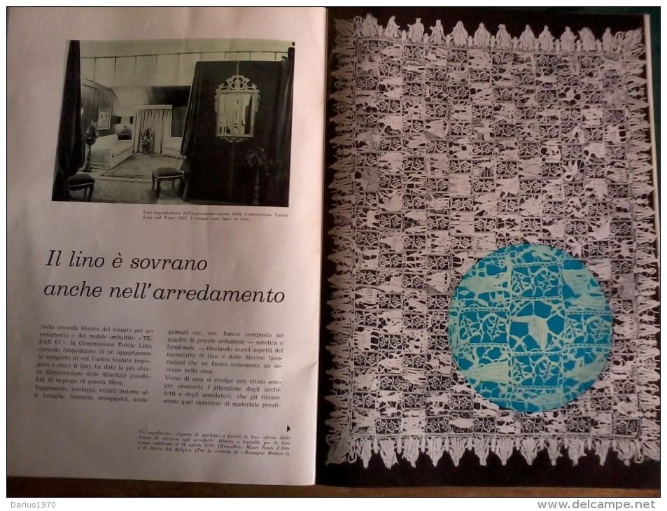 Rivista  quadrimestrale della commissione del Lino - 1961 -con inserto Monogrammi - moda.