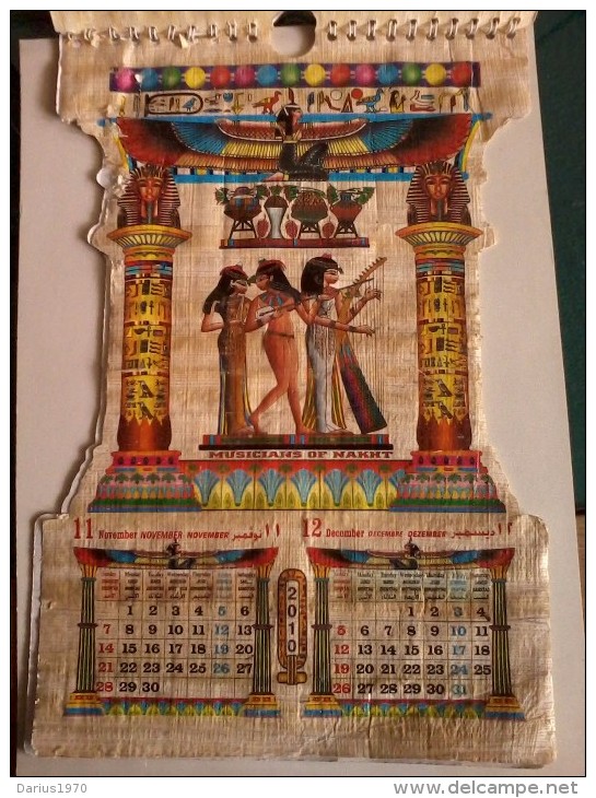Calendario  Egitto In Papiro Con Illustrazioni Dell'antico Egitto. Completo Anno 2010 -Bellissimo -6 Lingue. - Formato Grande : 2001-...