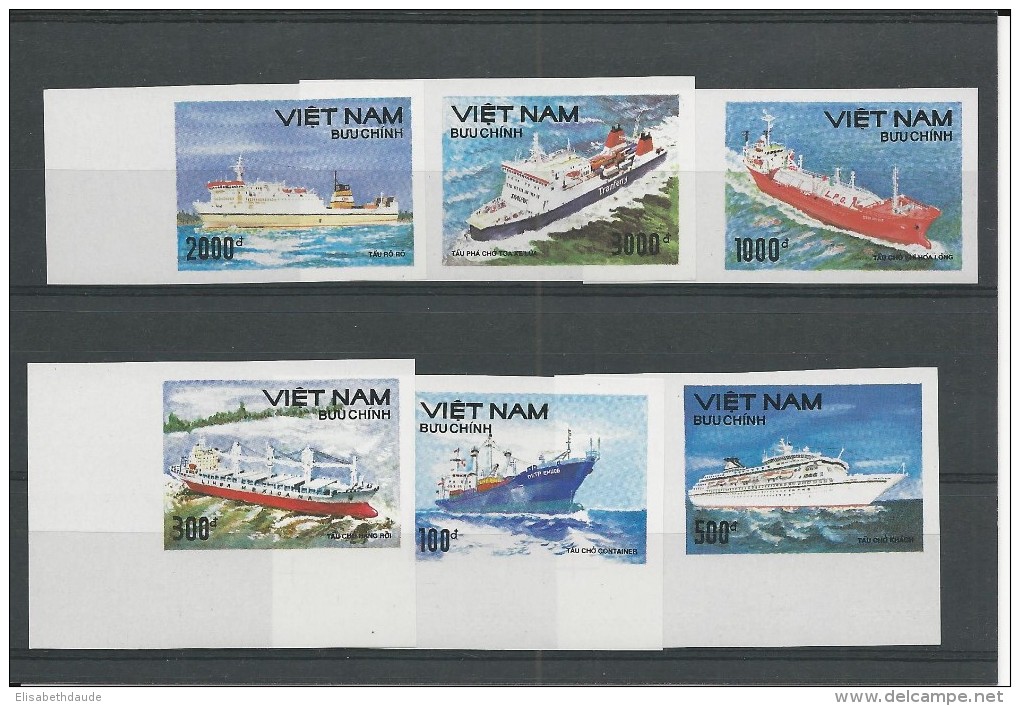 VIET NAM - YVERT N°1115/1120 RARE NON DENTELES / IMPERF. NEUFS - BATEAUX - Viêt-Nam