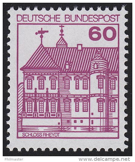 1028AII Burgen Und Schlösser 60 Pf Rheydt, Letterset ** - Other & Unclassified