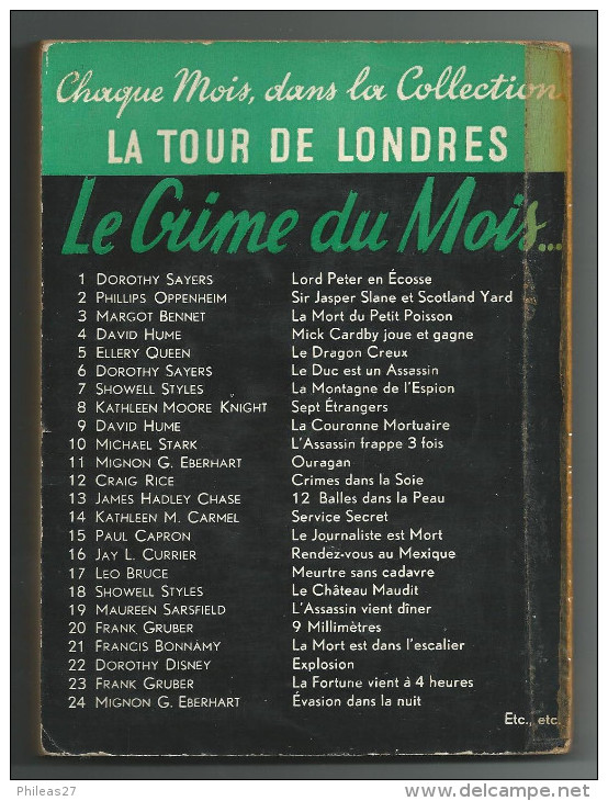 La Mort Vient En Jouant  -  W.T. Ballard  -  1948 - Livre Plastic - La Tour De Londres