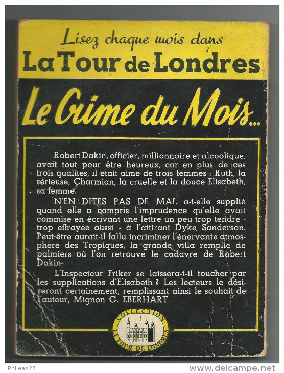 N´en Dites Pas De Mal  -  Mignon G. Eberhart  -  1949 - Livre Plastic - La Tour De Londres