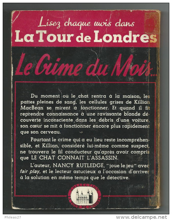 Le Chat Connait L´assassin  -  Nancy Rutledge  -  1949 - Livre Plastic - La Tour De Londres