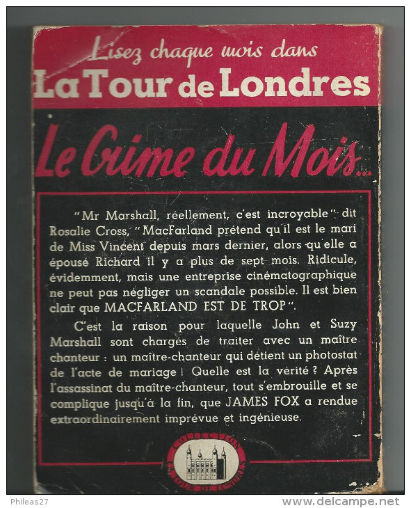 Mr Mac Farland Est De Trop  -  James Fox  -  1949 - Livre Plastic - La Tour De Londres