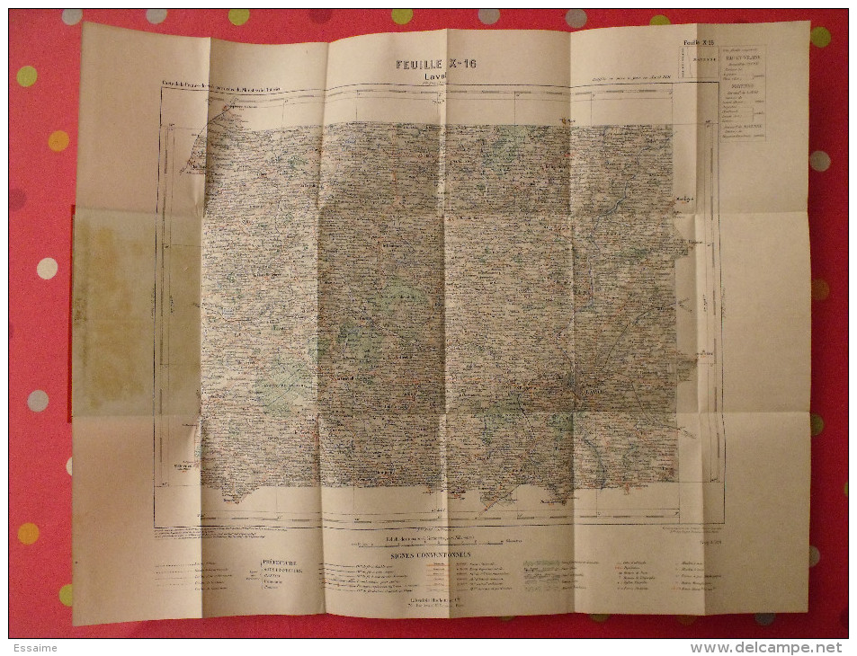 Carte D´état Major De Laval. 1891. Hachette. Ministère De L´intérieur. 1/100000. Mayenne Loiron Montjean Andouillé - Cartes Topographiques