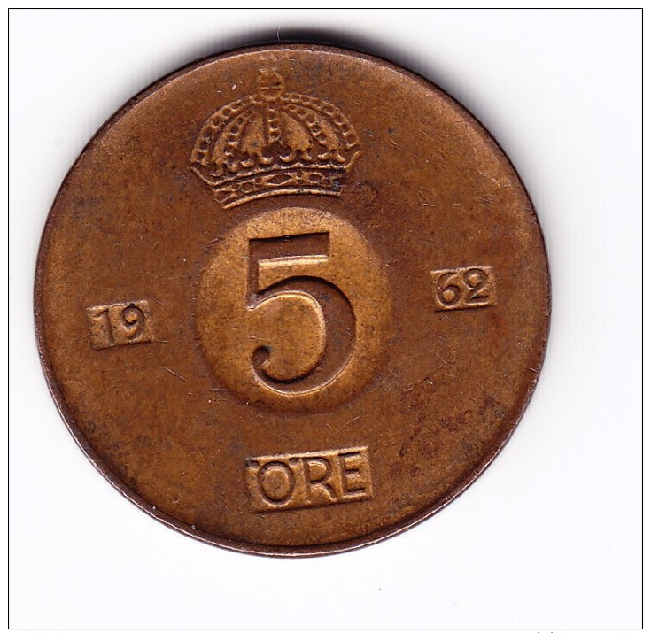 1962 Sweden 5 Ore Coin - Sweden