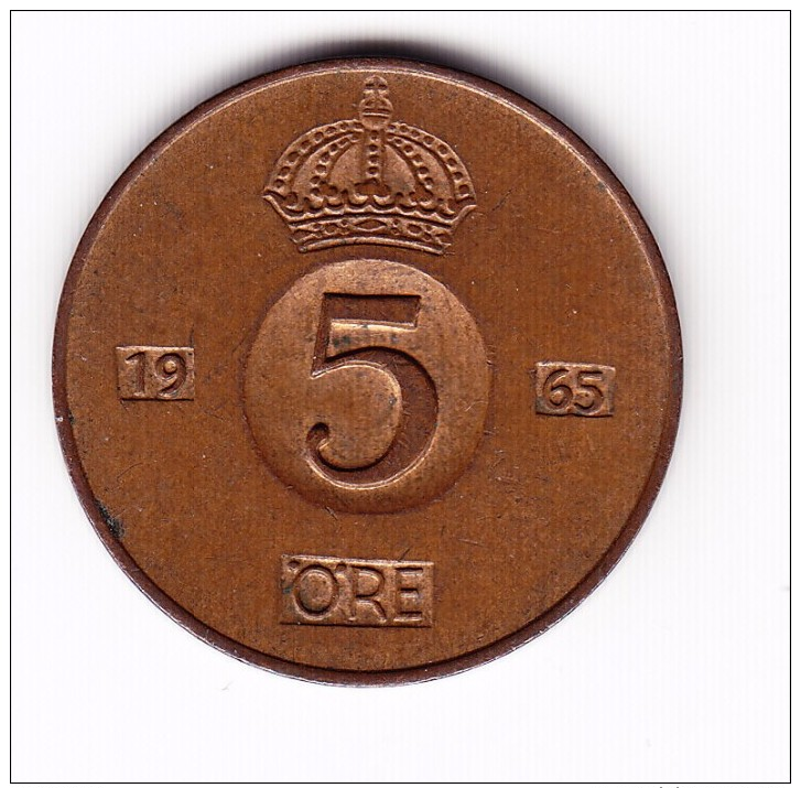 1965 Sweden 5 Ore Coin - Zweden