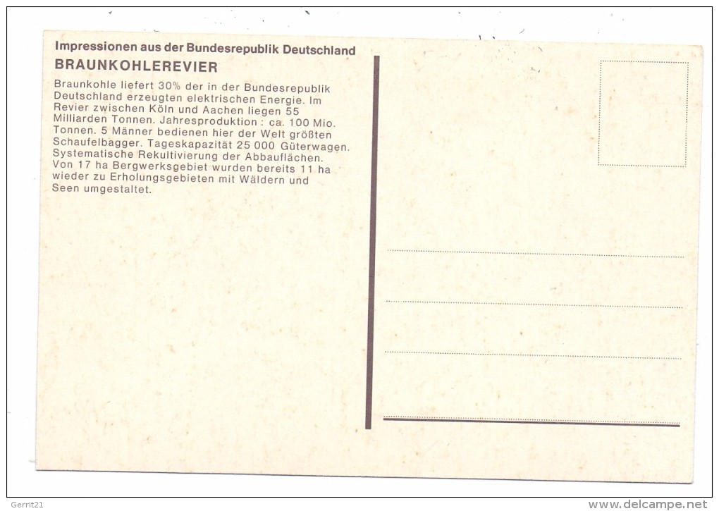 5010 BERGHEIM, Rheinbraun Braunkohleabbau, Schaufelbagger - Bergheim