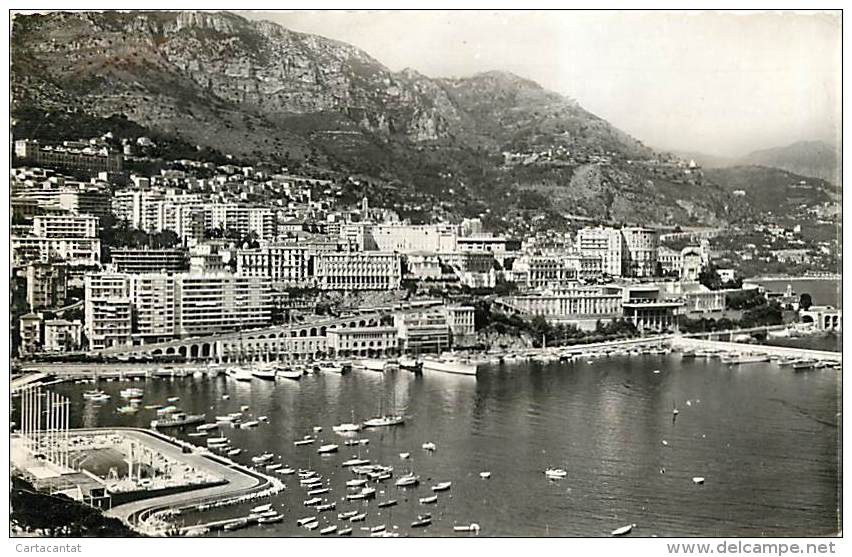 MONTECARLO. AMPIA VEDUTA DELLA CITTA' E DEL PORTO. CARTOLINA VIAGGIATA 1962 - Otros & Sin Clasificación