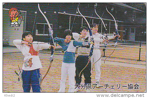 Télécarte Japon - Sport - TIR A L'ARC / OITA - Femme - ARCHERY Japan Phonecard Girl - BOGENSCHIESSEN - 197 - Sport
