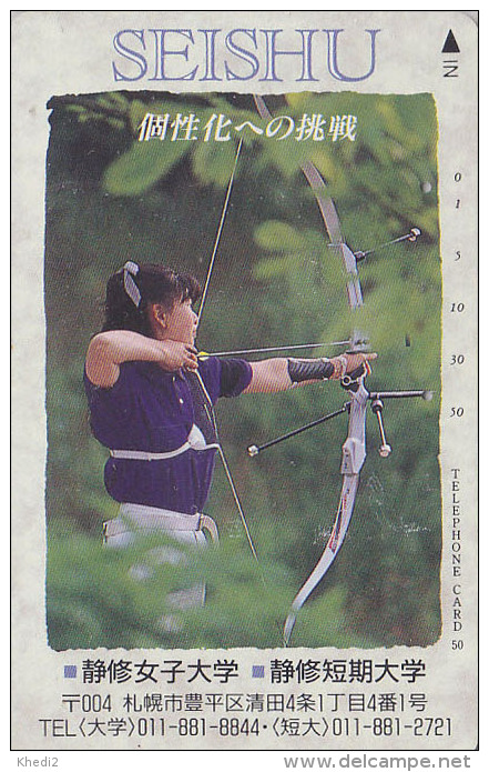 Télécarte Japon / 430-7897 - Sport - TIR A L´ARC - Femme - ARCHERY Japan Phonecard Girl - BOGENSCHIESSEN - 198 - Sport