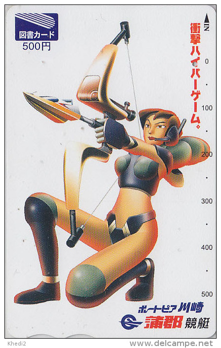 Carte Prépayée Japon - Sport - TIR A L´ARC - Femme - ARCHERY Japan Prepaid Tosho Card Girl - BOGENSCHIESSEN - 201 - Sport