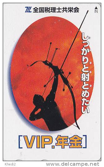 TC JAPON / 110-011 - SPORT - TIR A L'ARC - ARCHERY & Sunset - JAPAN Phonecard - BOGENSCHIESSEN - HANDBOGENSCHIETEN - 204 - Sport