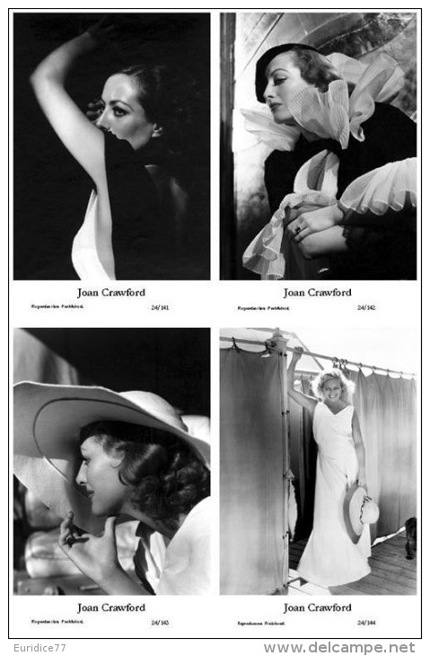 JOAN CRAWFORD - Film Star Pin Up - Publisher Swiftsure Postcards 2000 SET 141-44 - Artisti