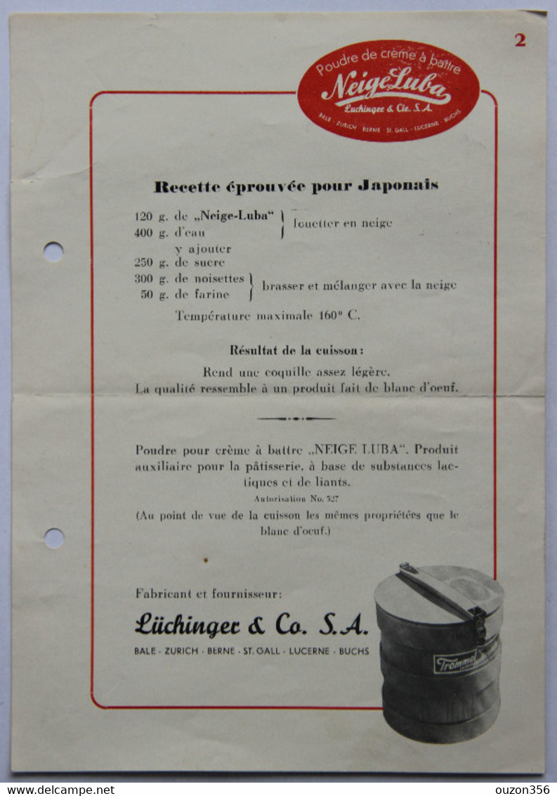 Poudre De Crème à Battre: NEIGE-LUBA (LÜCHINGEC & Co. Bale, Zürich, Berne, St-Gall, Lucerne, Buchs SUISSE) - Switzerland