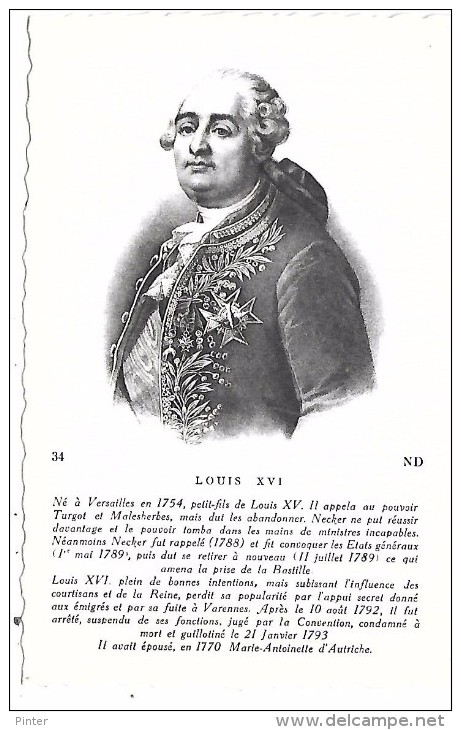 LOUIS XVI - Personnages Historiques