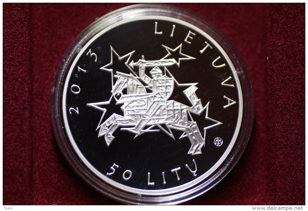 Lithuania 50 Litu 2013 Lithuania’s Presidency Of The Council Of The European Union Ag Proof + COA - Lithuania