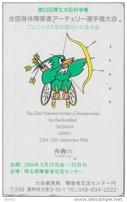 Télécarte Japon / 241-104 - SPORT TIR A L´ARC / HANDICAP - ARCHERY / DISABLED Japan Fphonecard - BOGENSCHIESSEN  212 - Sport