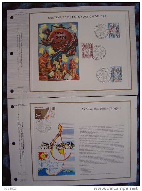 2 FDC-CEF Monaco : Union Postale, Arphila 75. - Covers & Documents