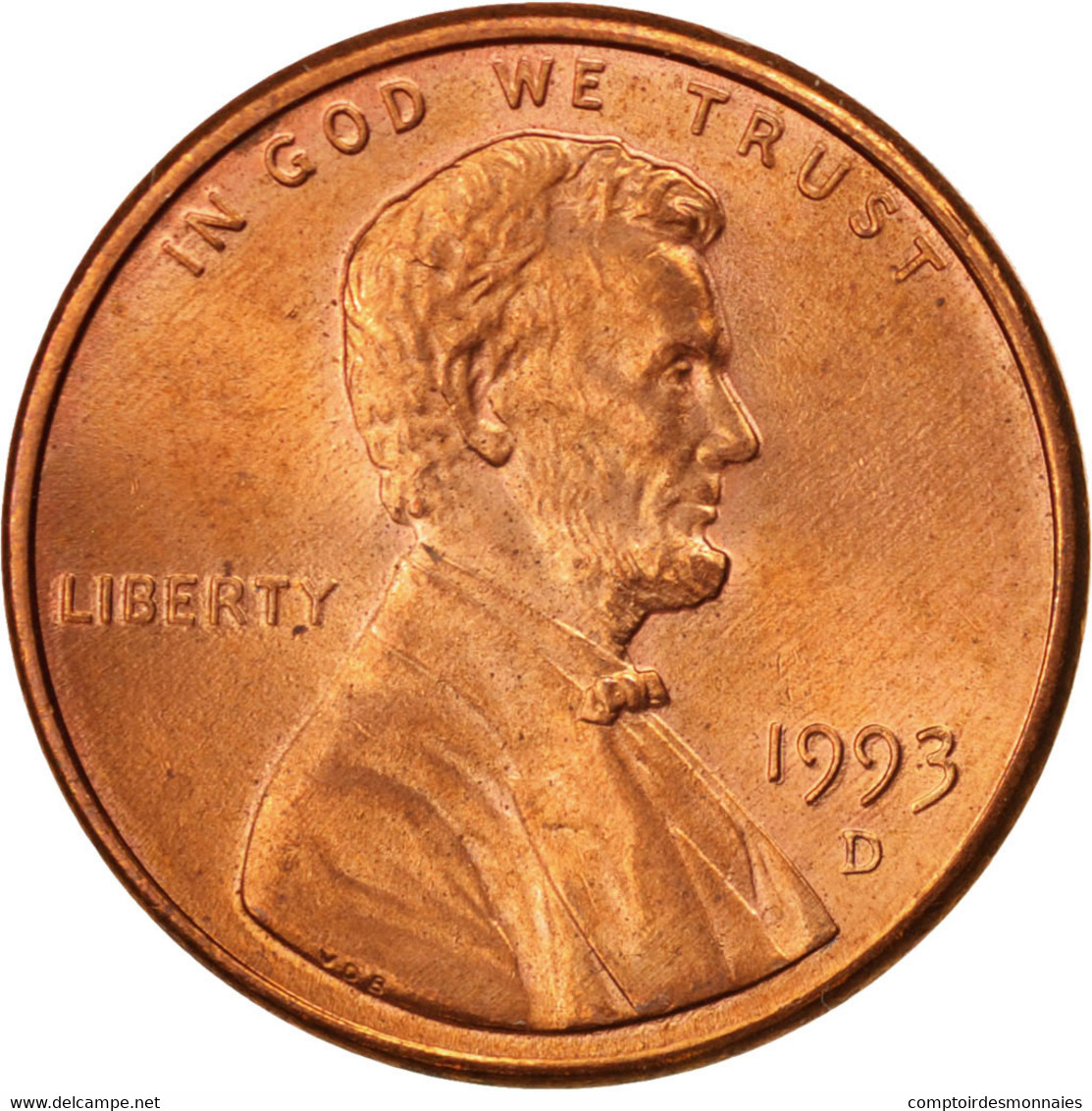 Monnaie, États-Unis, Lincoln Cent, Cent, 1993, U.S. Mint, Denver, SPL+, Copper - 1959-…: Lincoln, Memorial Reverse