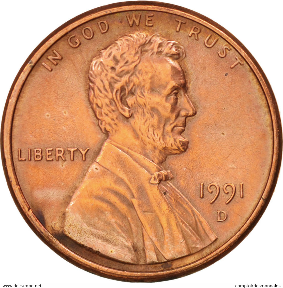 Monnaie, États-Unis, Lincoln Cent, Cent, 1991, U.S. Mint, Denver, SUP+, Copper - 1959-…: Lincoln, Memorial Reverse