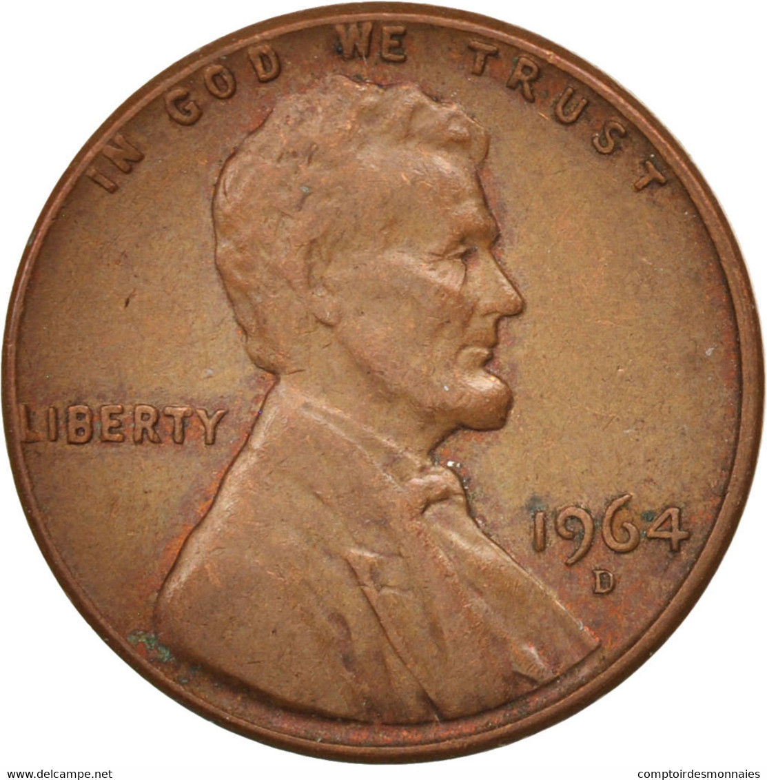 Monnaie, États-Unis, Lincoln Cent, Cent, 1964, U.S. Mint, Denver, TTB, Laiton - 1959-…: Lincoln, Memorial Reverse