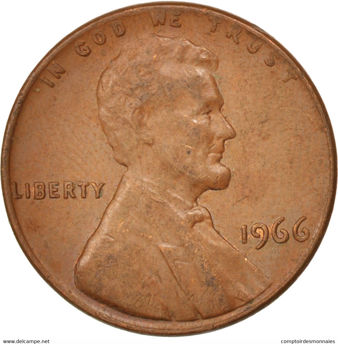 Monnaie, États-Unis, Lincoln Cent, Cent, 1966, U.S. Mint, Philadelphie, TTB+ - 1959-…: Lincoln, Memorial Reverse