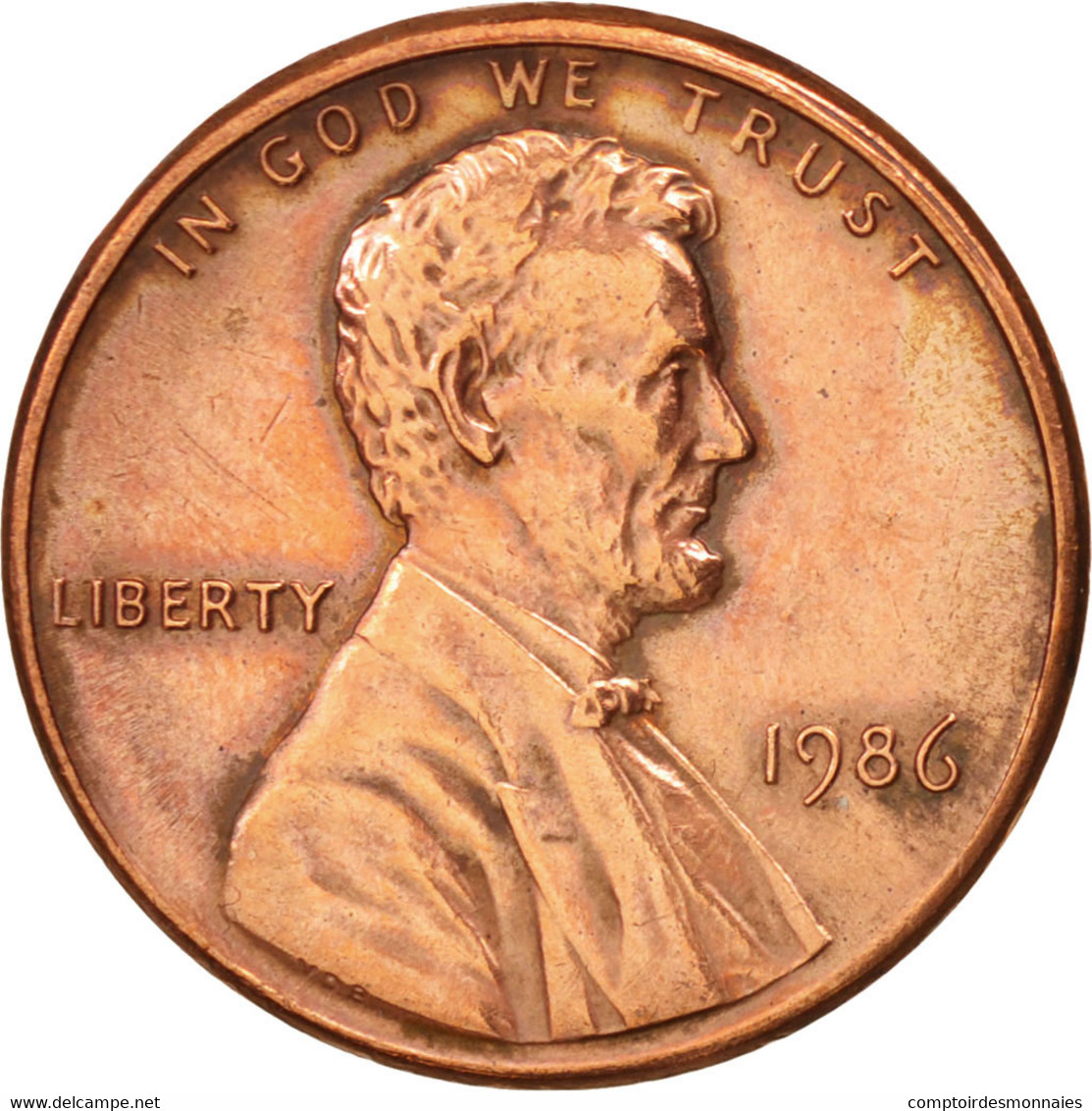 Monnaie, États-Unis, Lincoln Cent, Cent, 1986, U.S. Mint, Philadelphie, TTB+ - 1959-…: Lincoln, Memorial Reverse