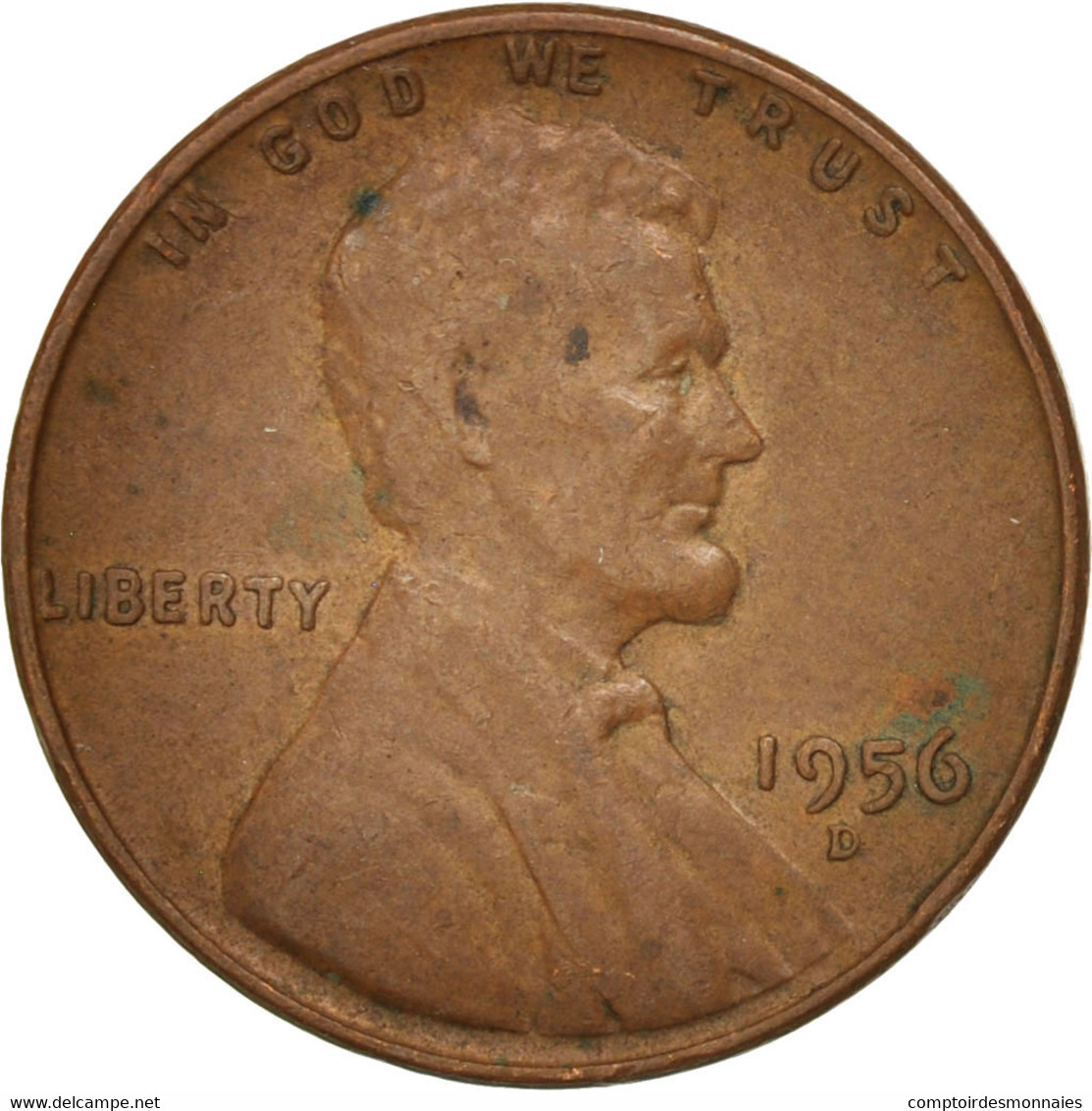 Monnaie, États-Unis, Lincoln Cent, Cent, 1956, U.S. Mint, Denver, TTB, Laiton - 1959-…: Lincoln, Memorial Reverse