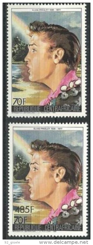 Centrafrique YT 755 Et 756 " Elvis Presley " 1986 Neuf** - Centrafricaine (République)