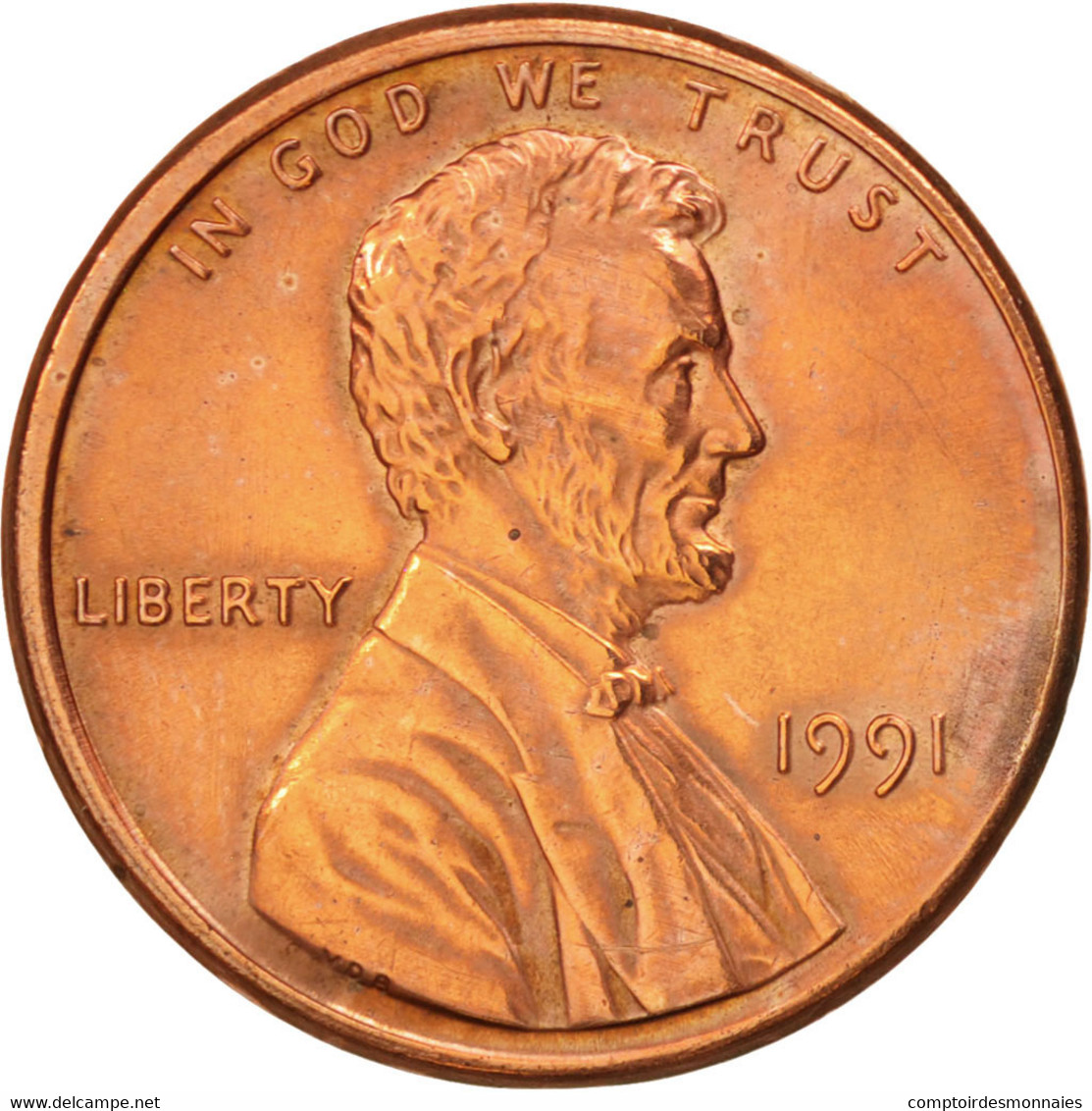 Monnaie, États-Unis, Lincoln Cent, Cent, 1991, U.S. Mint, Philadelphie, SPL - 1959-…: Lincoln, Memorial Reverse