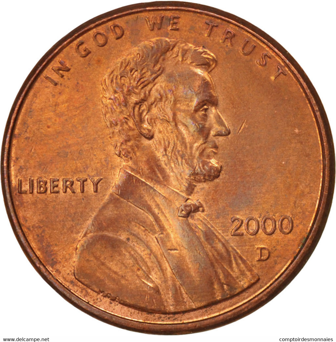 Monnaie, États-Unis, Lincoln Cent, Cent, 2000, U.S. Mint, Denver, SPL+, Copper - 1959-…: Lincoln, Memorial Reverse