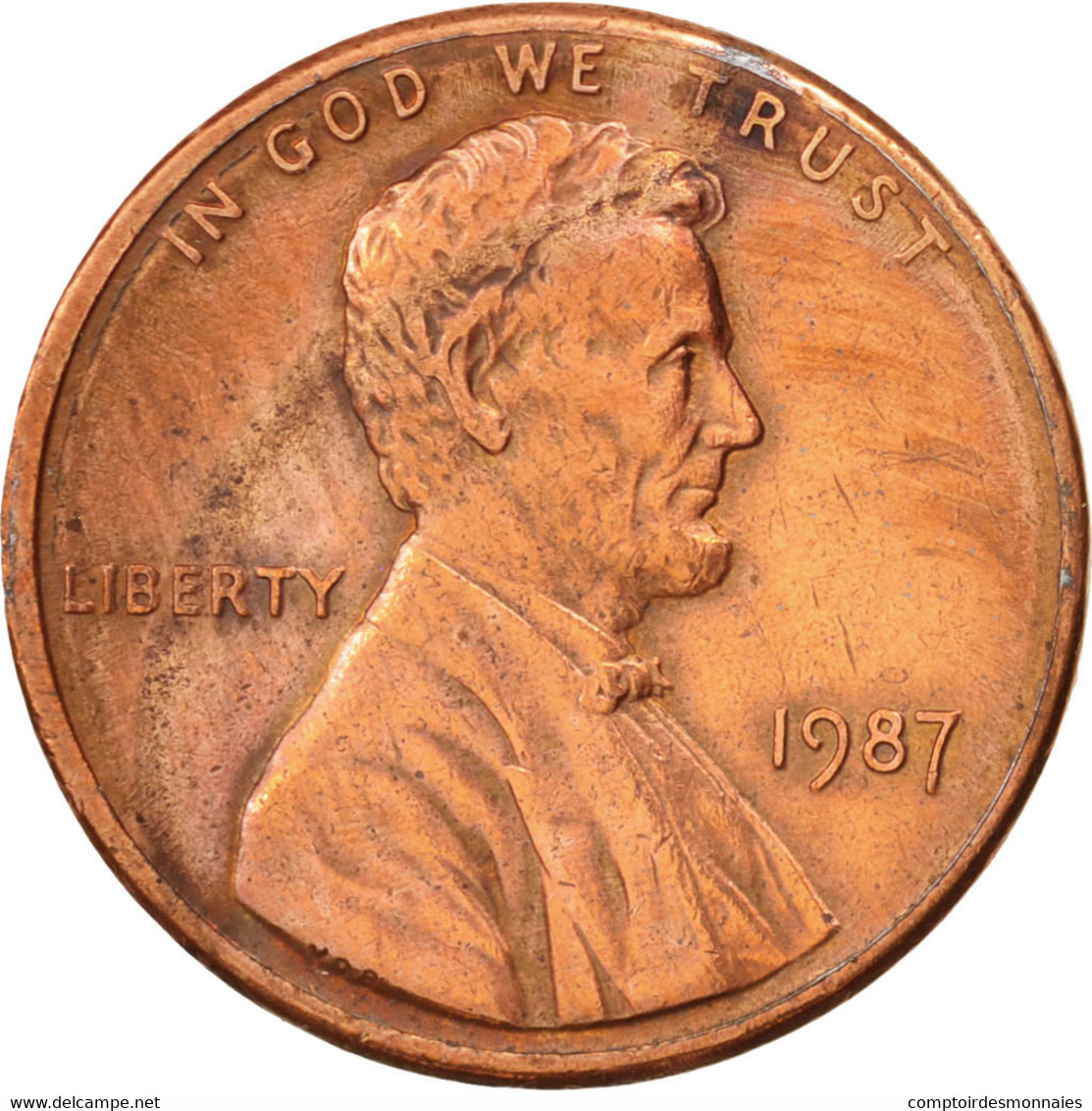 Monnaie, États-Unis, Lincoln Cent, Cent, 1987, U.S. Mint, Philadelphie, TTB+ - 1959-…: Lincoln, Memorial Reverse