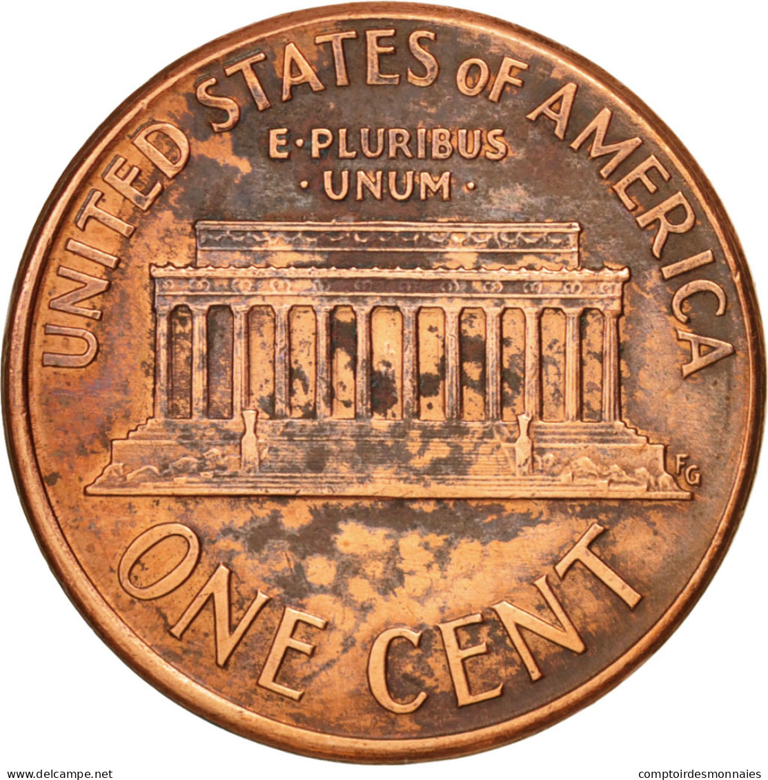 États-Unis, Lincoln Cent, 1990, Philadelphia, SUP, KM:201b - 1959-…: Lincoln, Memorial Reverse