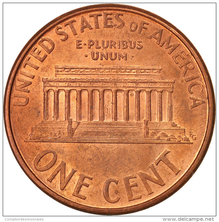 États-Unis, Lincoln Cent, 1995, Philadelphia, SPL+, KM:201b - 1959-…: Lincoln, Memorial Reverse