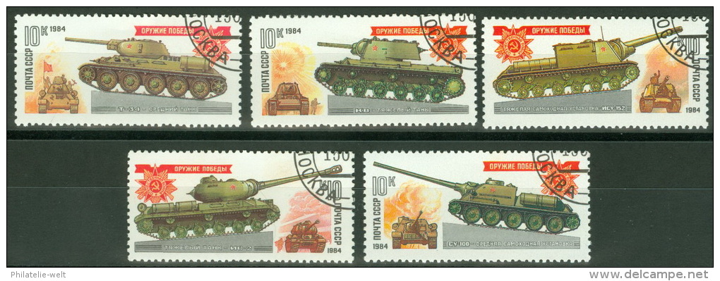 Sowjetunion 5347/51 O Panzer - Used Stamps