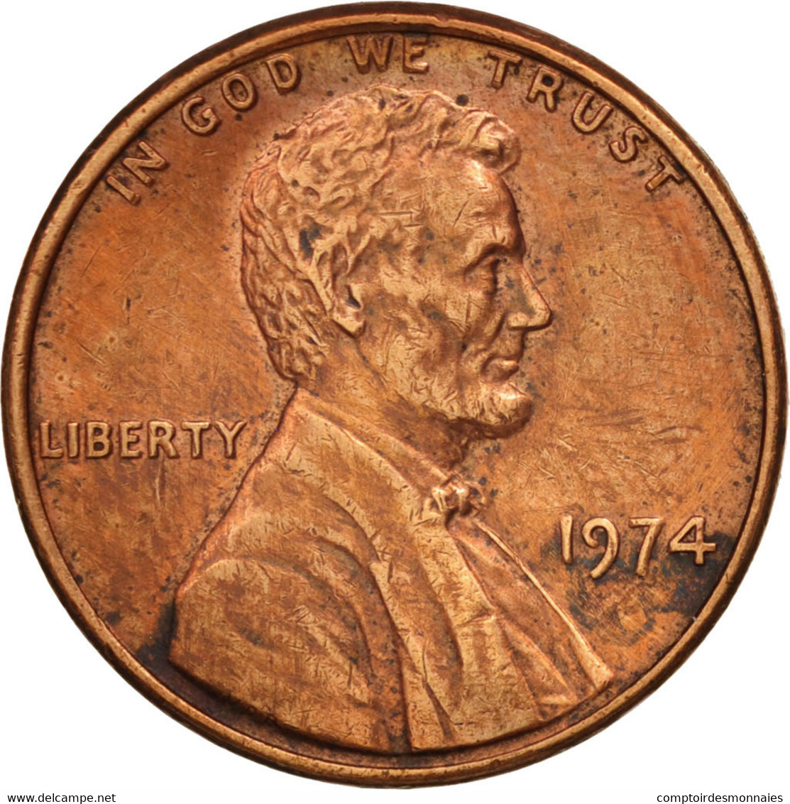 Monnaie, États-Unis, Lincoln Cent, Cent, 1974, U.S. Mint, Philadelphie, TTB+ - 1959-…: Lincoln, Memorial Reverse