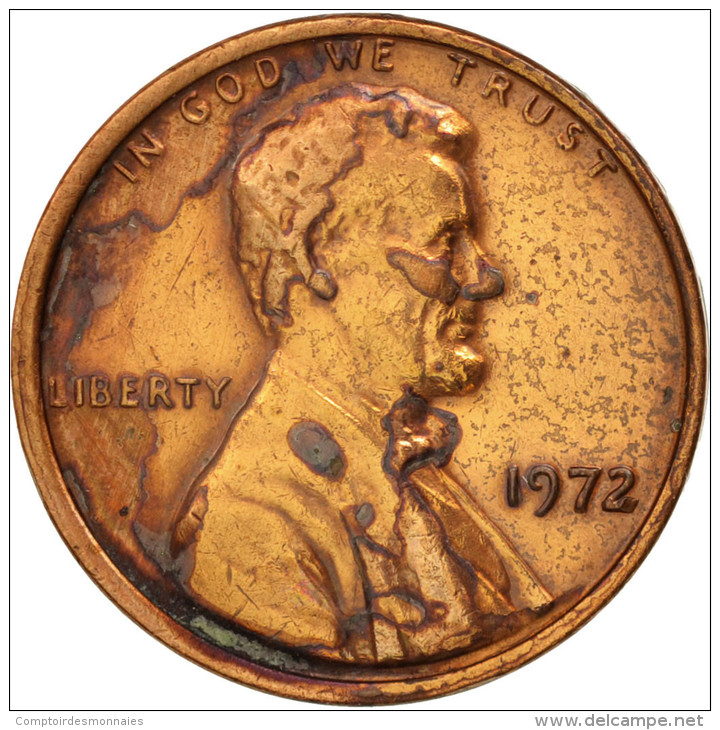 États-Unis, Lincoln Cent, 1972, Philadelphia, TTB, KM:201 - 1959-…: Lincoln, Memorial Reverse