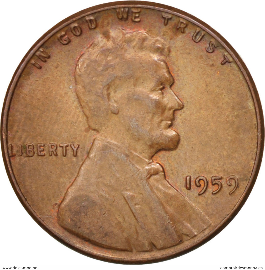 Monnaie, États-Unis, Lincoln Cent, Cent, 1959, U.S. Mint, Philadelphie, TTB+ - 1959-…: Lincoln, Memorial Reverse