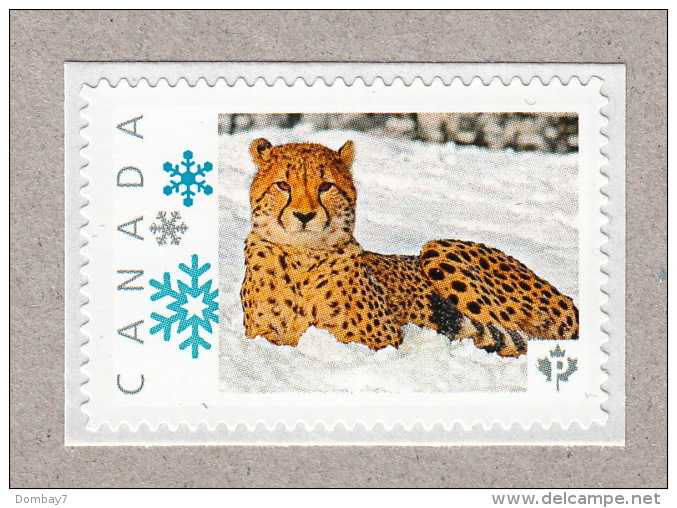 LEOPARD ON SNOW Spectacular Picture Postage MNH Stamp Canada 2016 [p16/02sn10] - Big Cats (cats Of Prey)